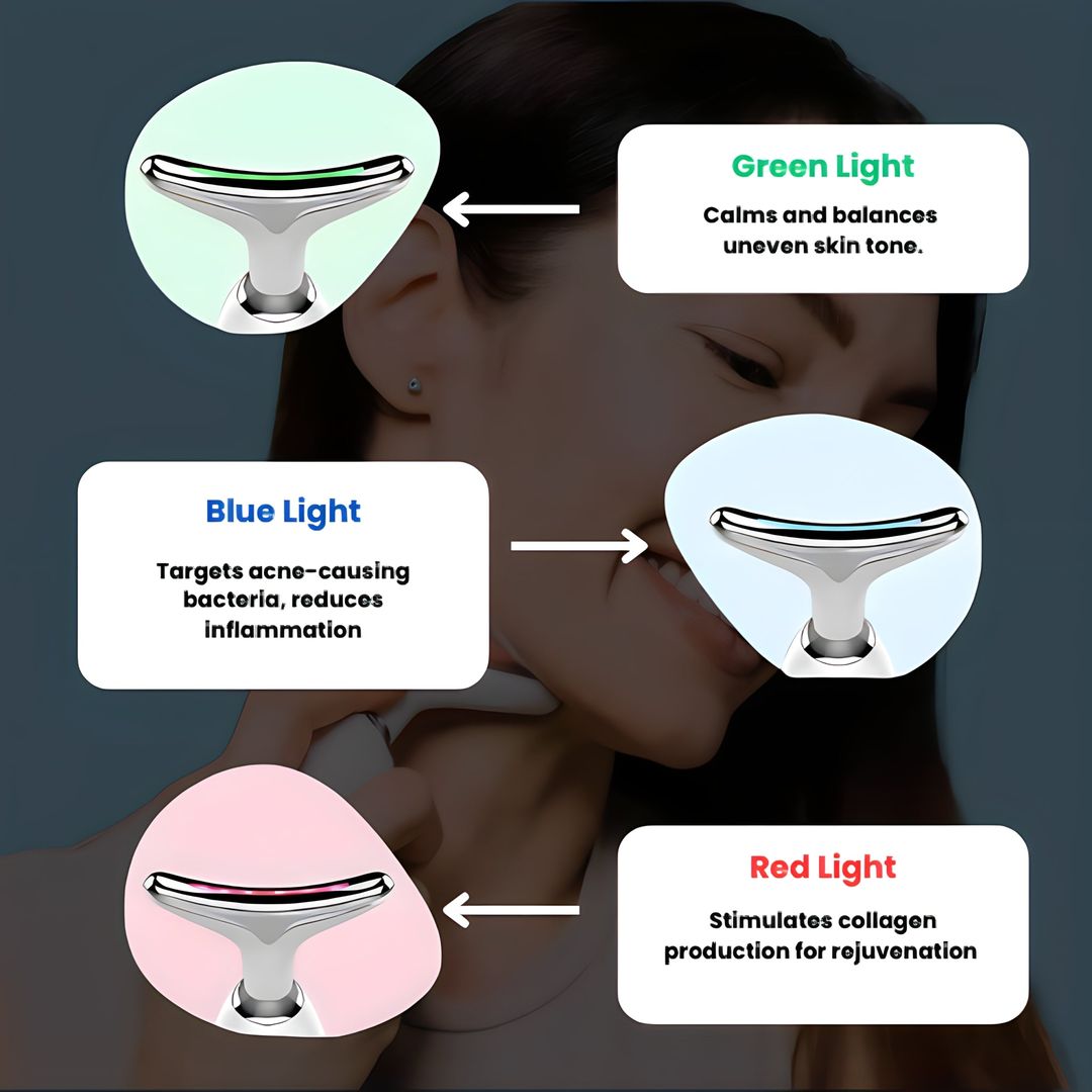 Masajeador Con Terapia de Luz Roja: Brazos, Rostro y Cuello